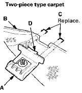 14. Install the carpet in the reverse order of removal, and