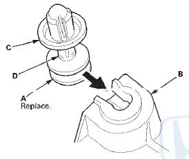 10. Reinstall the C-pillar trim (A).