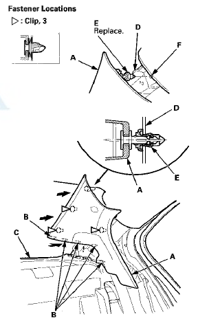 11. Reinstall the rear door opening seal (see step 3 on