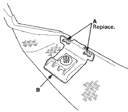 6. If the hook (A) is removed, reinstall the hook to the