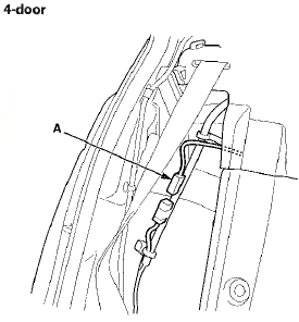 4. Remove the clips securing the rear shelf (A), and