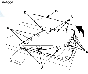 7. Install the rear shelf in the reverse order of removal,