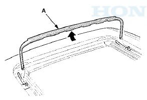 4. Pry up on the deflector arm bases (A) with a flat-tip