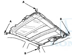 3. With an assistant holding the frame (A), remove the