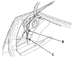 10.4-door: Pull out the rear drain valve (A) of the body