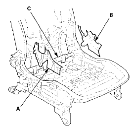 4. Install the seat frame in the reverse order of removal.