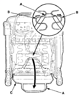 4. From under the seat cushion, disconnect and/or