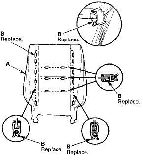 15. Remove airbag attachment wire B from the outside