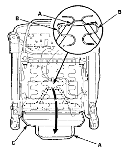 12. From under the seat cushion, disconnect and/or