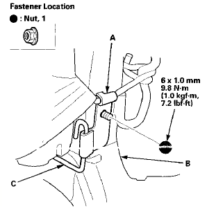 12. Release airbag attachment wire A and airbag