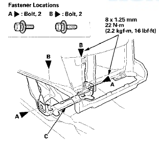 12. Remove the special bolts (A) from outside the