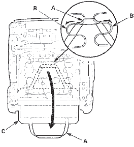 3. With back panel: Insert a trim pad remover between