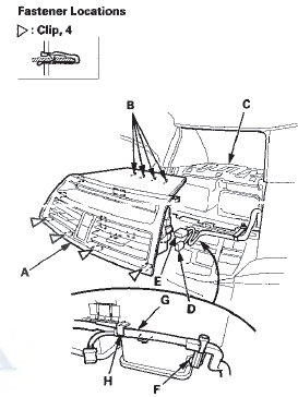 3. Disconnect the hazard warning switch/passenger's