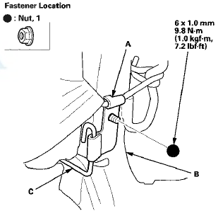 8. Release airbag attachment wire A and airbag