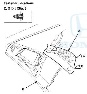 2. Pull out the side defogger vent trim to detach the