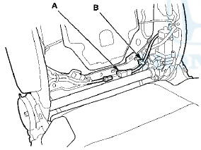 4. Release the push nut (A) from the motor side end of