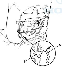 7. Remove the lumbar support motor cover (A).
