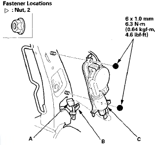 5. Remove the lumbar support (A).