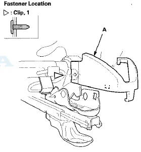 5. Remove the recline inner cover (A) and the center