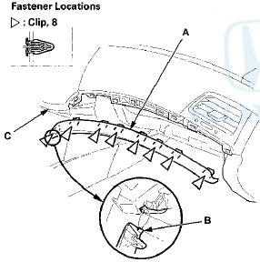 2. Install the trim in the reverse order of removal, and