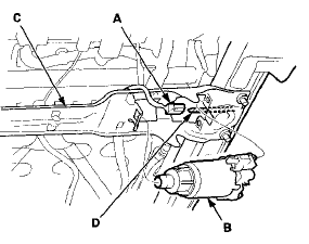 4. Pull out the short flex cable (A) from the worm gear