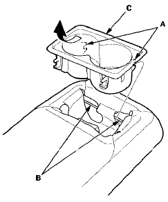 3. Install the beverage holder in the reverse order of