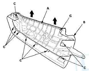 3. Install the bolster cover in the reverse order of