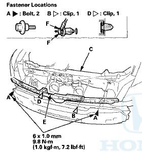 9. Install the bumper in the reverse order of removal,