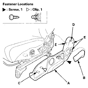 6. Passenger's seat: Remove the recline cover (A).