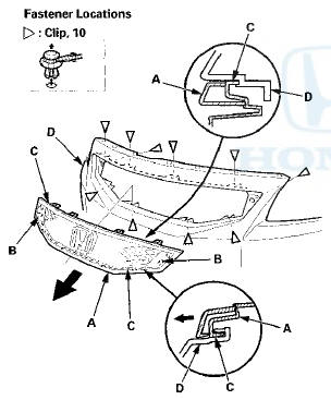 3. Install the grille in the reverse order of removal, and