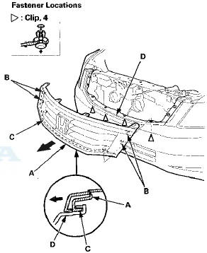 3. Install the grille in the reverse order of removal, and