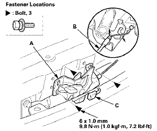 4. With hood latch switch: Disconnect the hood latch