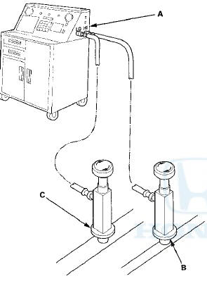 3. Evacuate the system. The vacuum pump should run