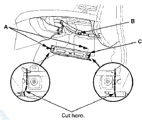 6. Disconnect these connectors (A): Passenger's