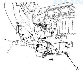 10. Disconnect the connector (A) from the recirculation