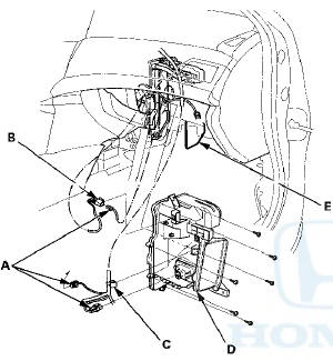 7. Carefully pull out the evaporator core (A) without