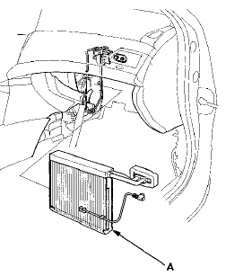 8. Remove the clips (A) and the evaporator temperature