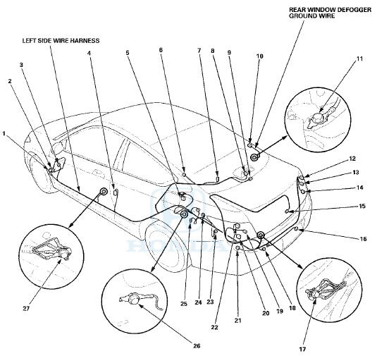 SRS Floor Wire Harness (4-door)