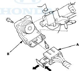 4. Remove the two screws and the ignition switch.