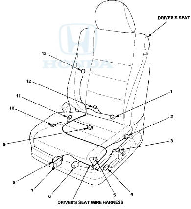 Driver's Seat Position Sensor Harness (Without power seat)