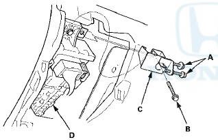 4. Remove the bracket from the driver's under-dash