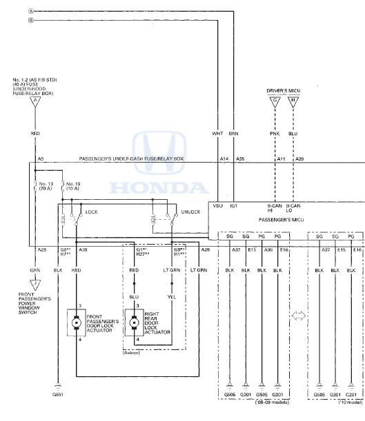 Honda Accord: Circuit Diagram - Keyless/Power Door Locks/Security ...