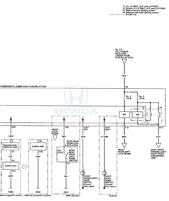 Honda Accord: Circuit Diagram - Keyless/Power Door Locks/Security ...