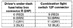 COMBINATION LIGHT SWITCH 12P CONNECTOR