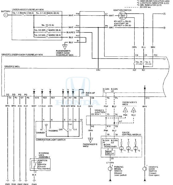 Honda Accord: Circuit Diagram - Exterior Lights - Body Electrical ...