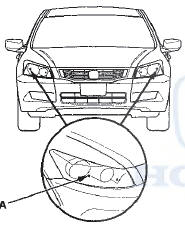 2. Park the vehicle in front of a wall or a screen (A).