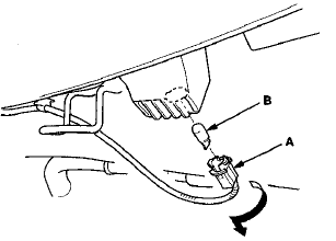 3. Remove the bulb (B) from the socket.