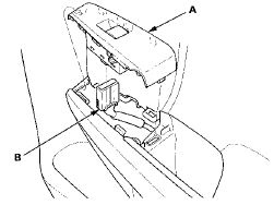 2. Disconnect the 14P connector (B) from the rear power