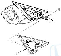 4 Remove the screws from the power mirror 8P