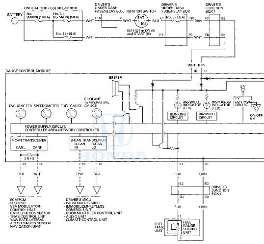 Honda Accord: Circuit Diagram - Gauges - Body Electrical - Honda Accord ...